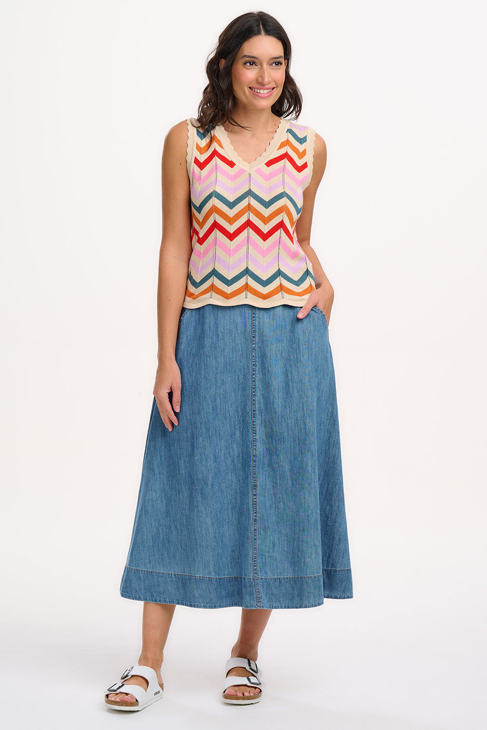 Orianna Skirt - Mid-Blue Denim