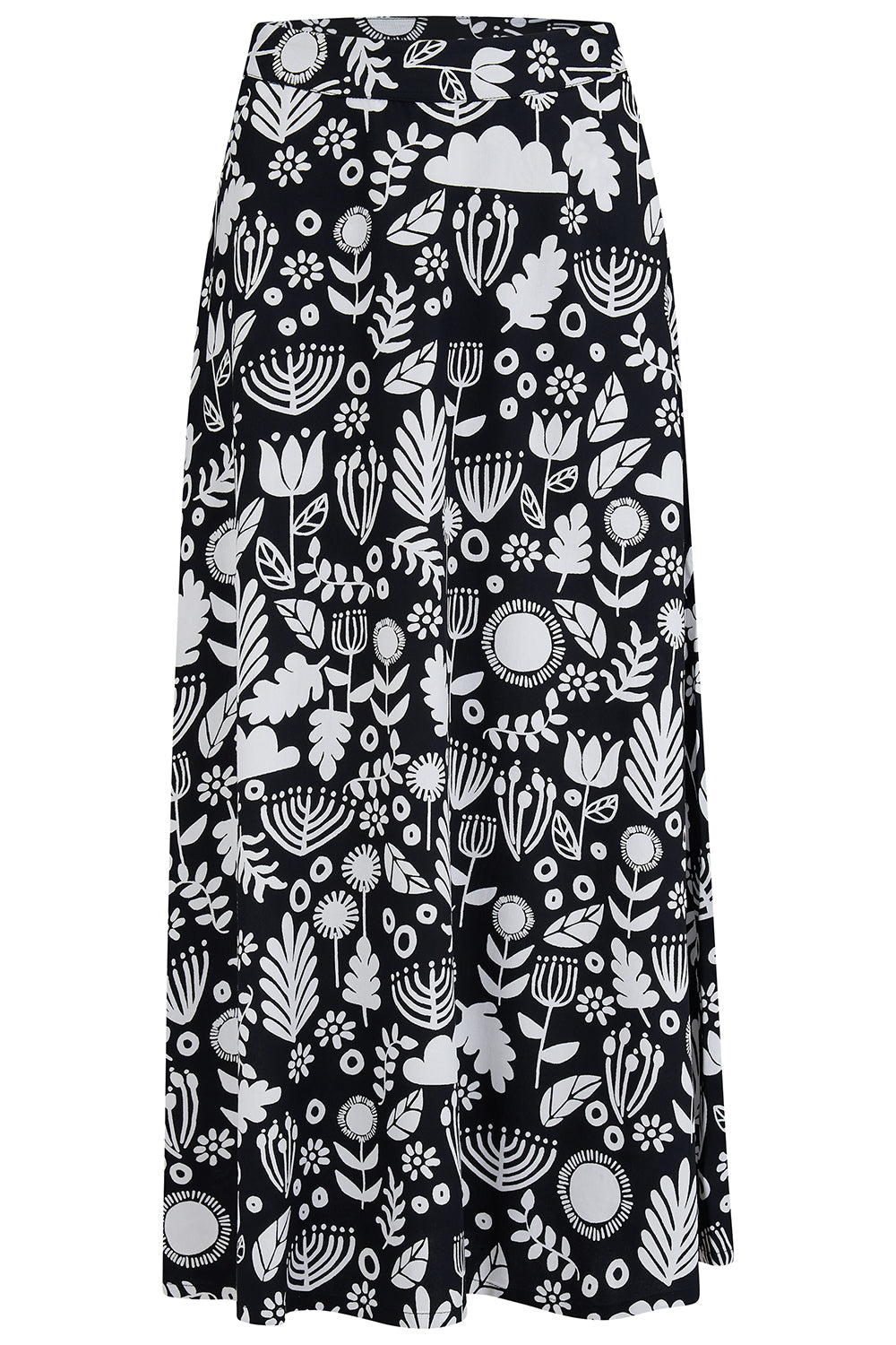 Krista Skirt - Monochrome, Folk Floral