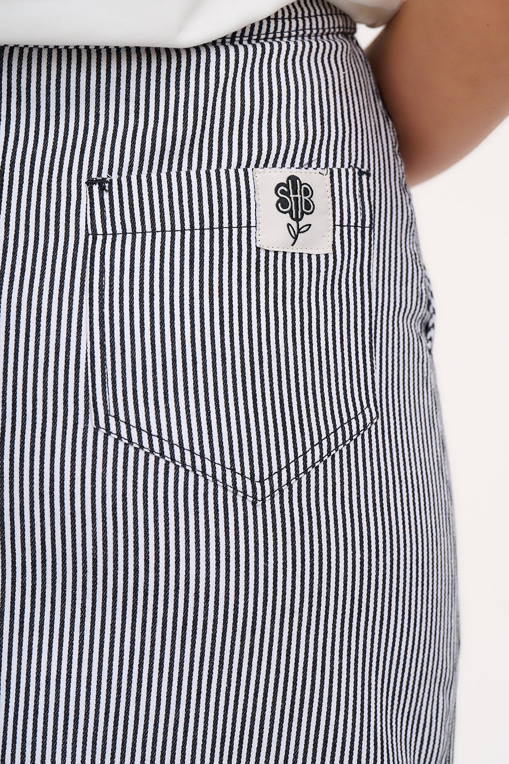 Amaya Midi Skirt - Monochrome Stripe