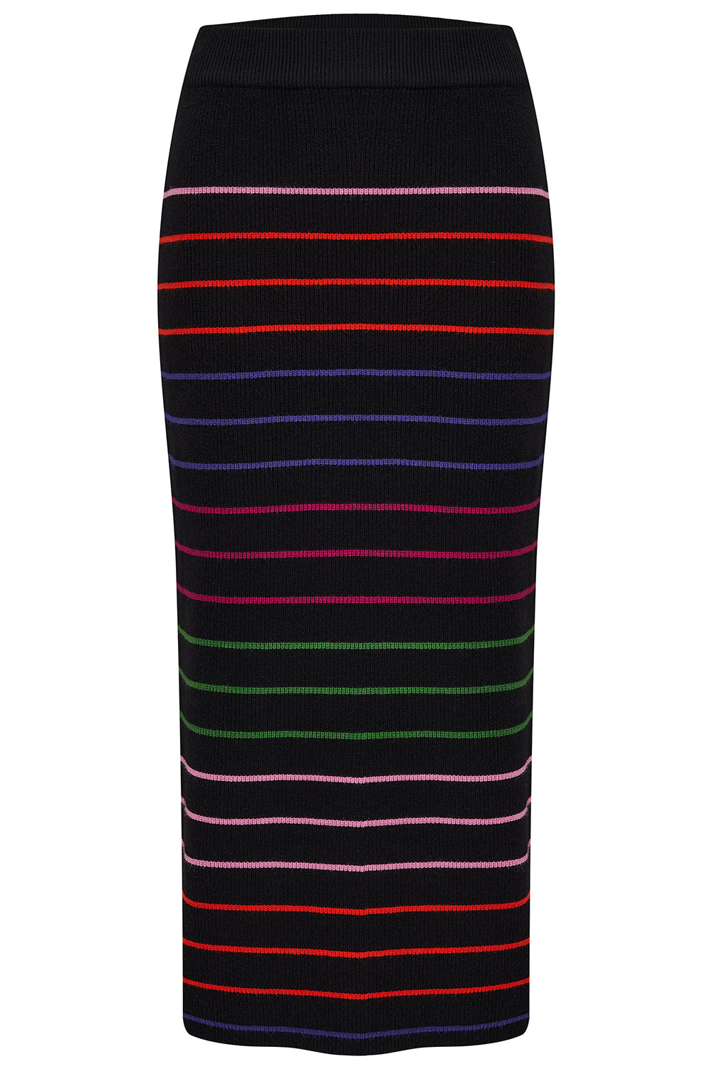 Blanche Knit Skirt - Black, Triple Stripe
