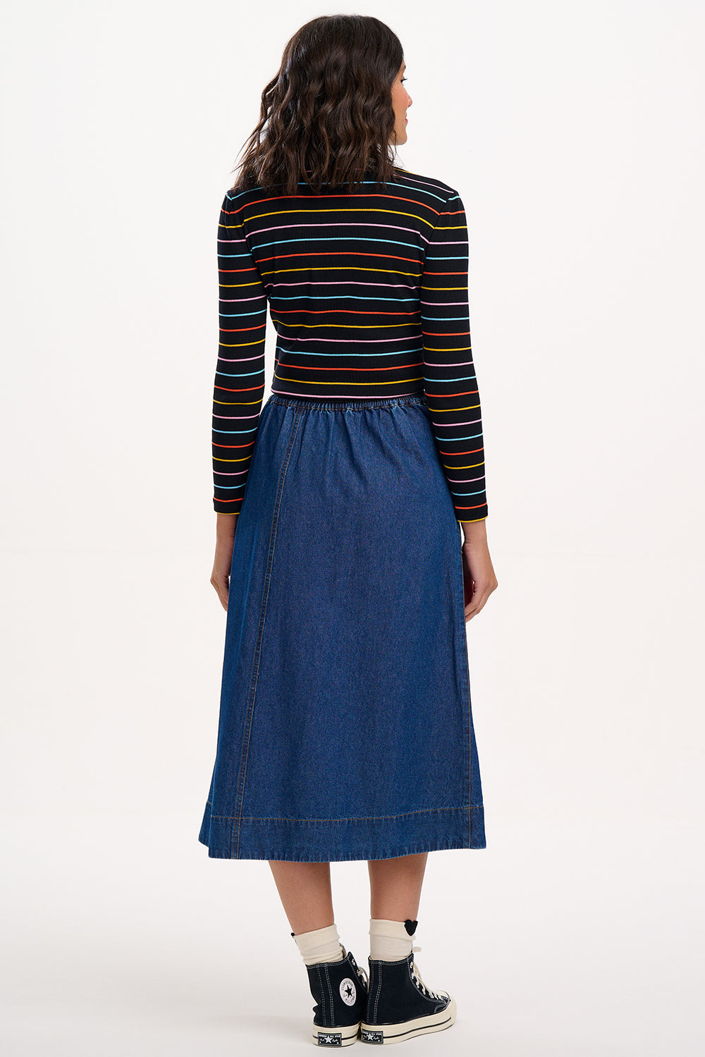 Joanna Midi Skirt - Deep Blue Denim