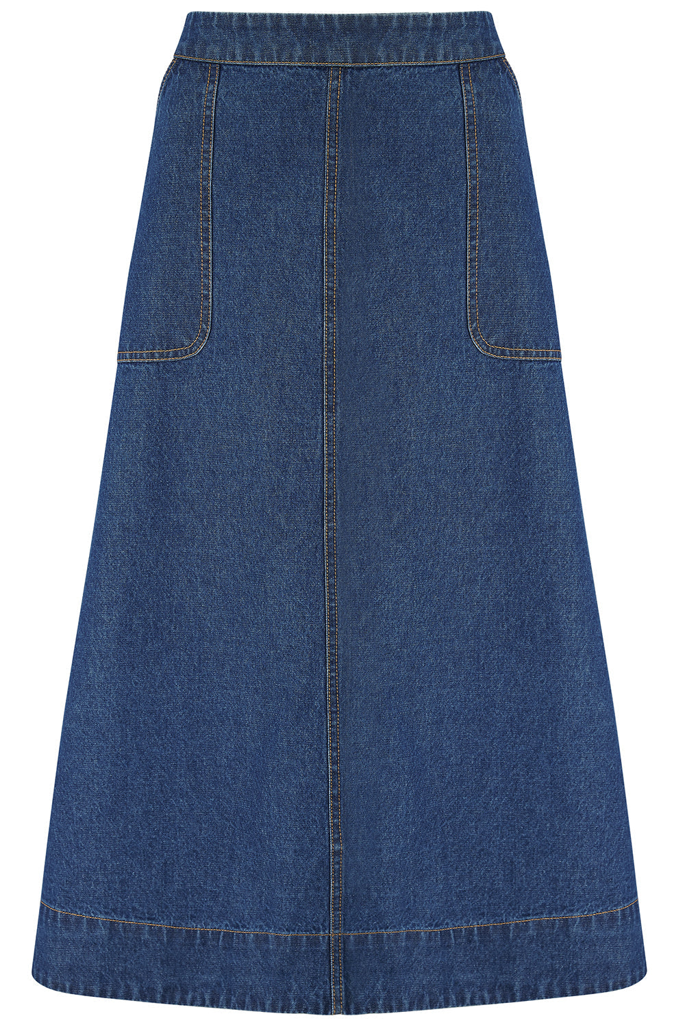 Joanna Midi Skirt - Deep Blue Denim