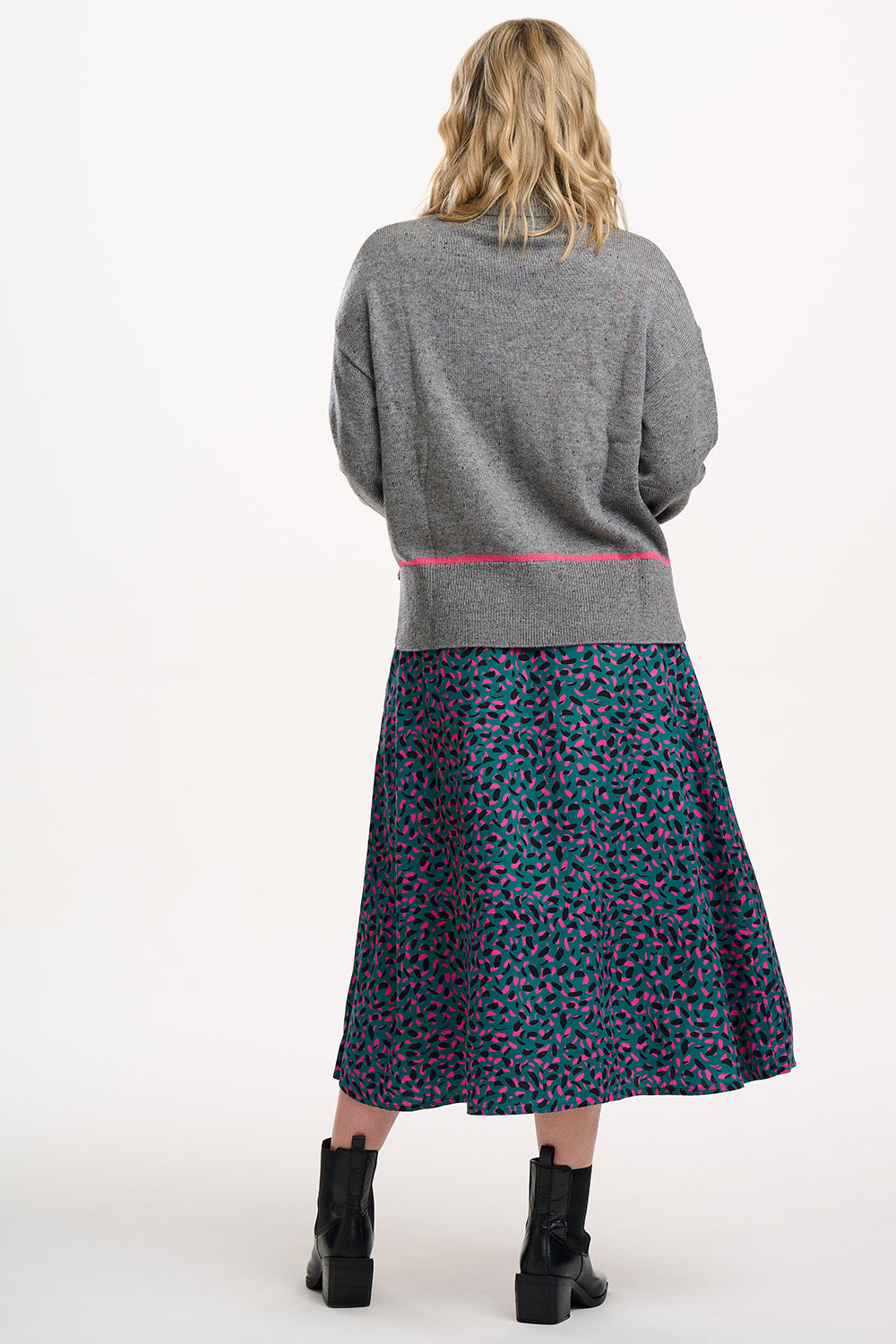 Krista Skirt - Green, Layered Spot