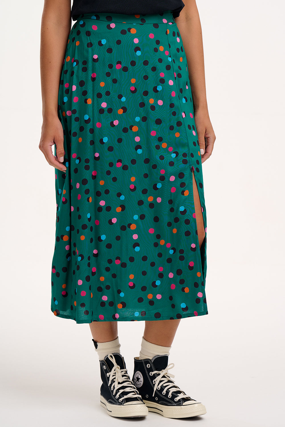Rosalind Skirt - Green, Rainbow Dappled Spot