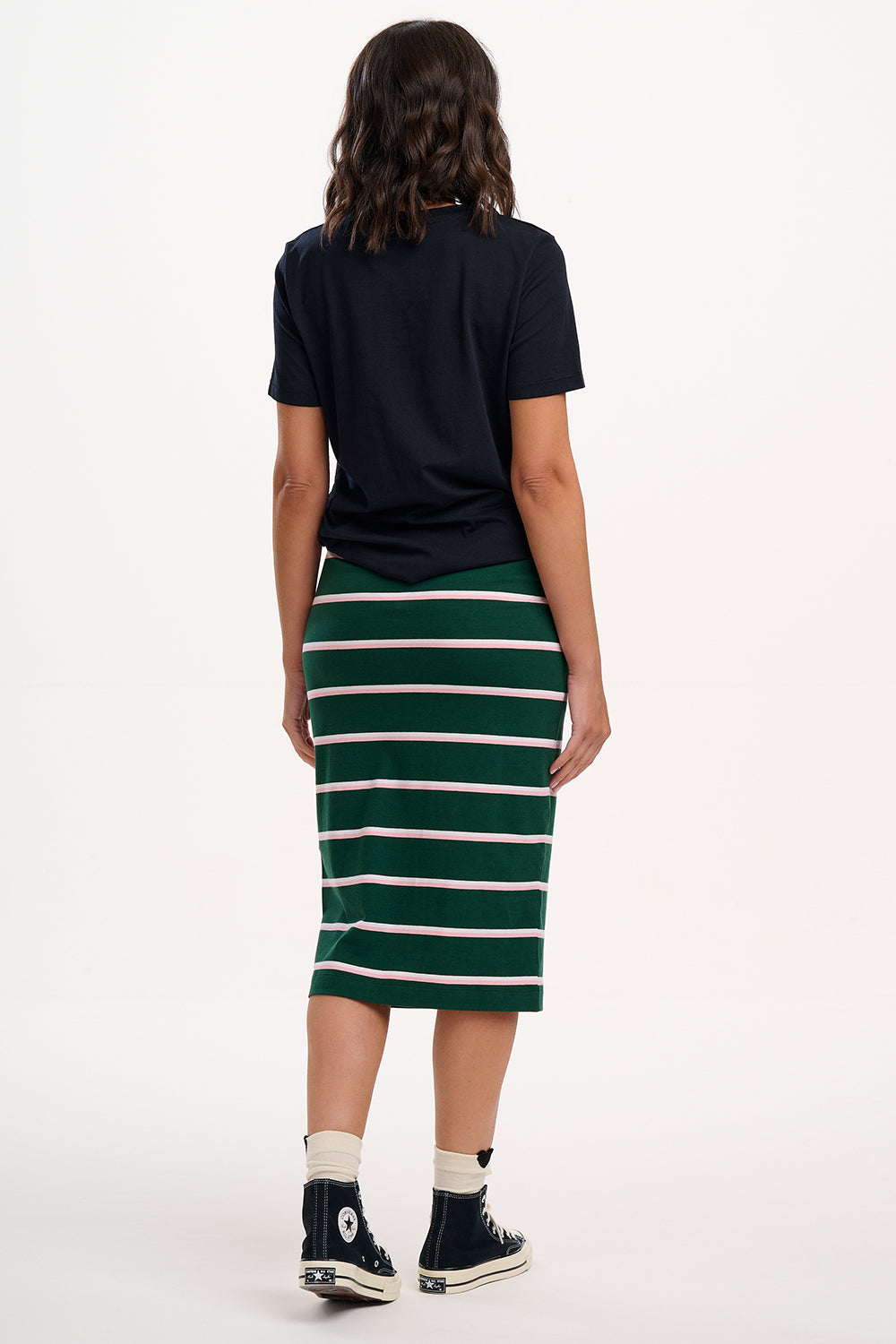 Saskia Jersey Skirt - Green, Colour Pop Stripe